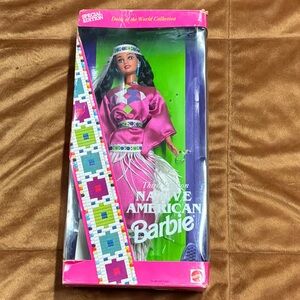 Barbie Doll in Pink and White Traditional Outfit